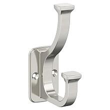 4-1/2&quot; x 4-1/2&quot; Alder Double Prong Decorative Wall Hook, Polished Chrome