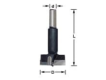 20mm x 90mm Hinge Boring Bit, Right Hand, 10mm Shank