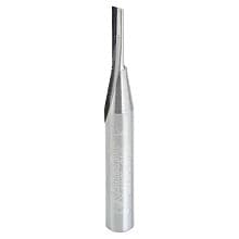 1/8" x 2" x 1/2" Single 'O' Flute Plastic Cutting Router Bit, 1-Flute, 1/4" Shank