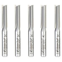 1/4 Dia x 1" Straight Plunge Bit, 2 Flute, 1/4" Shank (5/Pack)