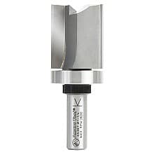 1-1/4" x 3-3/8" Flush Trim Plunge Template Router Bit with Upper Ball Bearing, 2-Flute, 1/2" Shank