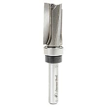 1/2" x 2-1/2" Up Shear Flush Trim Plunge Template Router Bit with Upper Ball Bearing, 3-Flute, 1/4" Shank