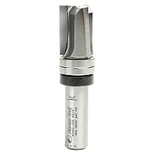 3/4" x 3" Down Shear Flush Trim Plunge Template Router Bit with Upper Ball Bearing, 3-Flute, 1/2" Shank