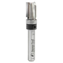 3/8" x 2" Down Shear Flush Trim Plunge Template Router Bit with Upper Ball Bearing, 3-Flute, 1/4" Shank