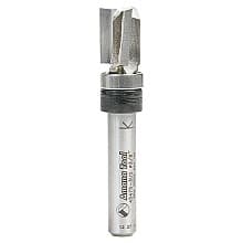 3/8" x 2" Up Shear Flush Trim Plunge Template Router Bit with Upper Ball Bearing, 3-Flute, 1/4" Shank