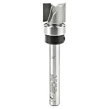 1/2" x 2-1/4" x 3/8" Flush Trim Plunge Template Router Bit with Upper Ball Bearing, 2-Flute, 1/4" Shank