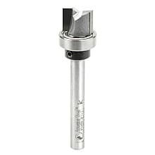 1/2" x 2-1/2" Flush Trim Plunge Template Router Bit with Oversized Upper Ball Bearing, 2-Flute, 1/4" Shank