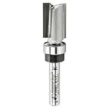 1/2" x 2-1/4" x 3/4" Flush Trim Plunge Template Router Bit with Upper Ball Bearing, 2-Flute, 1/4" Shank