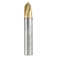 1/4" x 1/8" 90° Zero-Point V-Groove/Engraving ZrN Coated Router Bit, 3-Flute, 1/4" Shank