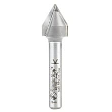 1/2" x 2" V-Groove Router Bit, 2-Flute, 1/4" Shank