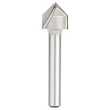 1/2" Dia x 1/4" Carbide Tipped V-Groove Bit, 2 Flute, 1/4" Shank