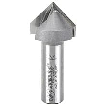 1" x 2-1/4" V-Groove Router Bit, 2-Flute, 1/2" Shank