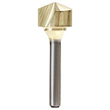 3/4" x 2-1/4" ZrN Coated V-Groove Router Bit, 2-Flute, 1/4" Shank