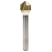 1/2" x 2-1/8" ZrN Coated 108° V-Groove Router Bit, 2-Flute, 1/4" Shank