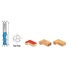 3/8 x 2-1/2" Down-Cut Spektra Extreme Tool Life Coated Spiral Plunge Bit, 3-Flute, 3/8 Shank