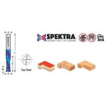 5 1/4" x 7/8" 5-Piece CNC Solid Carbide Spektra Extreme Tool Life Coated Compression Spiral Bit, 1/4" Shank