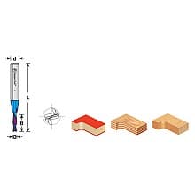 1/8" x 2 Down-Cut Spektra Extreme Tool Life Coated Spiral Plunge Bit, 2-Flute, 1/4" Shank (5/Pack)