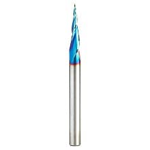 1/32" x 3" 2D/3D Carving Tapered Ball Tip Up-Cut Spektra Spiral Router Bit, 3-Flute, 1/4" Shank