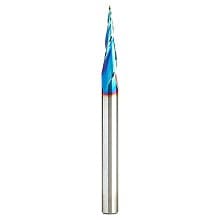 1/32" x 3" 2D/3D Carving Tapered Ball Tip Up-Cut Spektra Spiral Router Bit, 3-Flute, 1/4" Shank