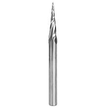1/32" x 3" CNC 2D/3D Carving Tapered Ball Tip Up-Cut Spiral Router Bit, 3-Flute, 1/4" Shank