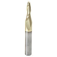 1/4" x 4" CNC 2D/3D Carving 5° Tapered Ball Tip Up-Cut ZrN Coated Spiral Router Bit, 2-Flute, 1/2" Shank