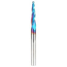 3mm x 75mm CNC 2D/3D Carving 3.6° Tapered Angle Ball Up-Cut Spektra Extreme Tool Life Coated Spiral Router Bit, 3-Flute, 6mm Shank