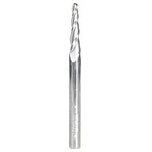 1/8" x 3" CNC 2D/3D Carving Tapered Ball Tip Up-Cut Spiral Router Bit, 3-Flute, 1/4" Shank