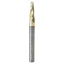 1/8" x 3" CNC 2D/3D Carving 5° Tapered Ball Tip Up-Cut ZrN Coated Spiral Router Bit, 3-Flute, 1/4" Shank