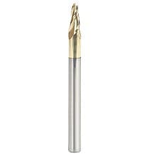 1/8" x 3" CNC 2D/3D Carving 7° Tapered Ball Tip Up-Cut ZrN Coated Spiral Router Bit, 3-Flute, 1/4" Shank