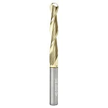 1/4" x 3" CNC 2D/3D Carving Straight Ball Tip ZrN Coated Router Bit, 2-Flute, 1/4" Shank