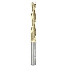 1/4" x 3" CNC 2D/3D Carving Straight Ball Tip ZrN Coated Router Bit, 2-Flute, 1/4" Shank