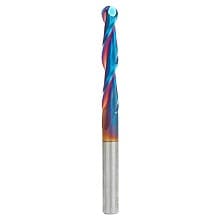 1/4" x 3" 2D/3D Carving Straight Ball Tip Spektra Spiral Router Bit, 2-Flute, 1/4" Shank