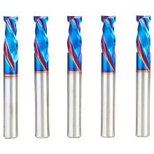 3/8" x 7/8" 5-Piece CNC Solid Carbide Spektra Extreme Tool Life Coated Mortise Compression Spiral Bit, 3/8" Shank