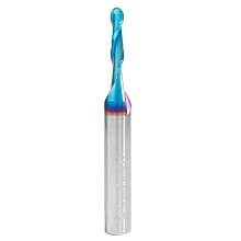 1/8" x 2" Spektra Up-Cut Ball Nose Spiral Router Bit, 2-Flute, 1/4" Shank