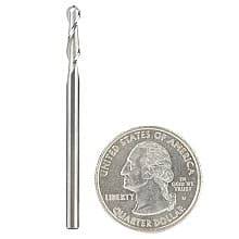 1/8" x 2" Up-Cut Ball Nose Spiral Router Bit, 2-Flute, 1/8" Shank