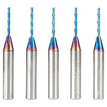 1/16" x 2 Down-Cut Spektra Extreme Tool Life Coated Spiral Plunge Bit, 2-Flute, 1/4" Shank (5/Pack)