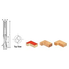 46415-5 1/4" x 2-1/2" Down-Cut Spiral Plunge Bit, 2-Flute, 1/4" Shank (5/Pack)