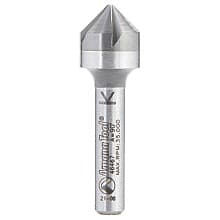 1/2" x 1/4" CNC 90° Angle Countersink/Chamfer Router Bit, 5 Flute, 1/4" Shank