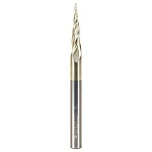 0.8mm x 75mm 2D/3D Carving Tapered Ball Tip ZrN Coated Up-Cut Spiral Router Bit, 3-Flute, 6mm Shank