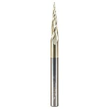 0.8mm x 75mm 2D/3D Carving Tapered Ball Tip ZrN Coated Up-Cut Spiral Router Bit, 3-Flute, 6mm Shank