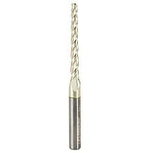 3.2mm x 75mm 2D/3D Carving Tapered Ball Tip ZrN Coated Up-Cut Spiral Router Bit, 3-Flute, 6mm Shank