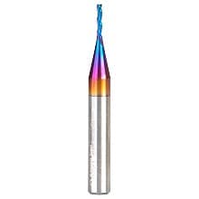 1/16" x 2" CNC 2D/3D Carving 0.10° Flat Bottom Down-Cut Spektra Extreme Tool Life Coated Spiral Router Bit, 3-Flute, 1/4" Shank