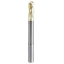 3/8" x 4" 2D/3D Carving Ball Nose ZrN Coated Router Bit, 3-Flute, 3/8" Shank