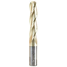 1/2" Dia x 1/4" Radius CNC 2D/3D Carving 0.10° Straight Angle Ball Tip Bit, Solid Carbide ZrN Coated, 3 Flute, 1/2" Shank