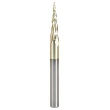 1/32" x 3" 2D/3D Carving Flat Bottom ZrN Coated Router Bit, 3-Flute, 1/4" Shank