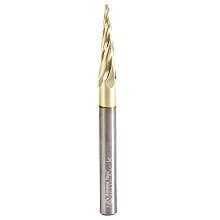 1/16" x 3" 2D/3D Carving Flat Bottom ZrN Coated Router Bit, 4-Flute, 1/4" Shank