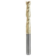 1/4" x 3" 2D/3D Carving Flat Bottom ZrN Coated Router Bit, 2-Flute, 1/4" Shank