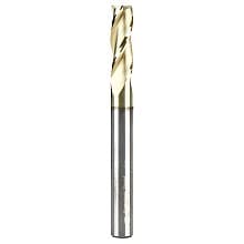 1/4" x 2-1/2" 2D/3D Carving Flat Bottom ZrN Coated Router Bit, 3-Flute, 1/4" Shank