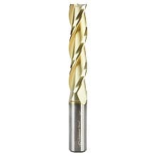 3/8" x 3" 2D/3D Carving Flat Bottom ZrN Coated Router Bit, 3-Flute, 3/8" Shank