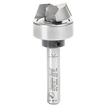 3/4" x 25° Bevel Trim Bit with Upper Ball Bearing, 2-Flute, 1/4" Shank